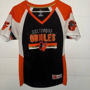 Majestic Orioles Gray and Orange Jersey